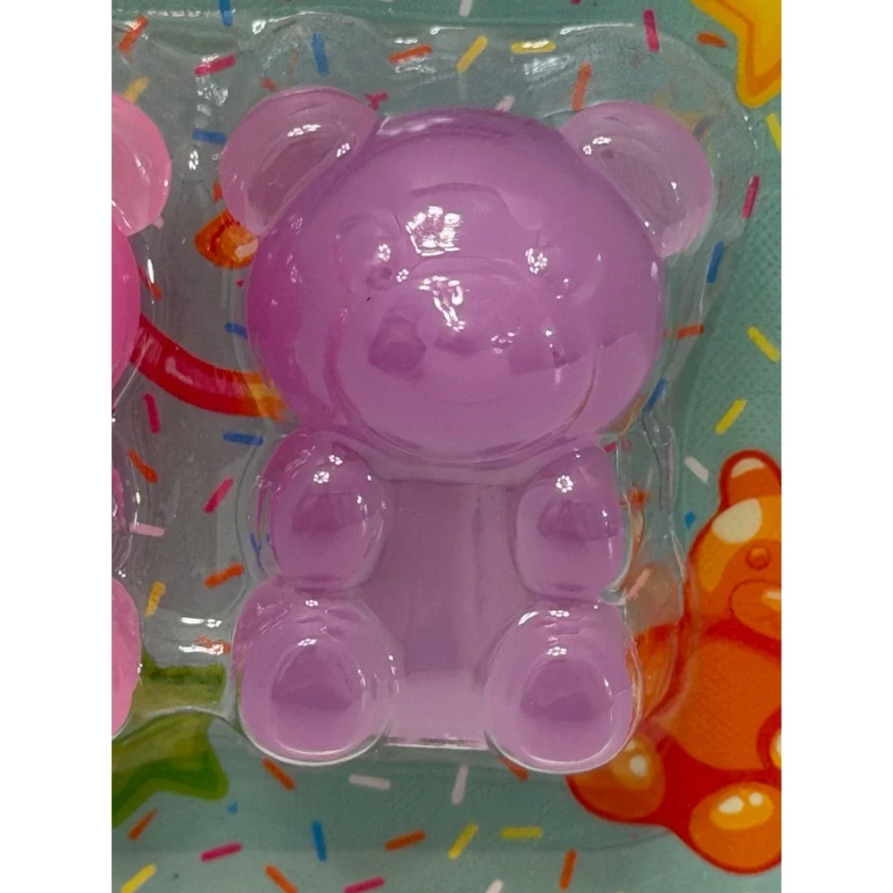Gummy Bear Pencil Sharpener 2pc Set Pink Purple Translucent Desk Accessories